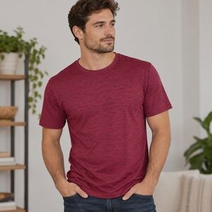 Real Essentials Mens L Active Dry-Fit Moisture Wicking Stretch T-Shirt Red NWOT